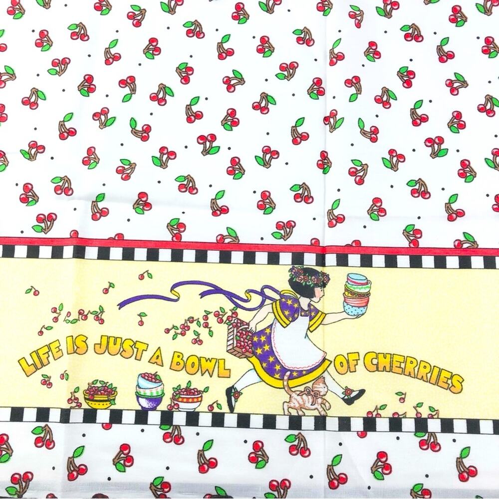 Vintage Mary Engelbreit Life’s A Bowl Of Cherries Fabric